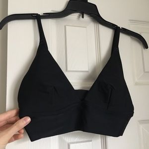 Aerie “longline”triangle bikini top in black